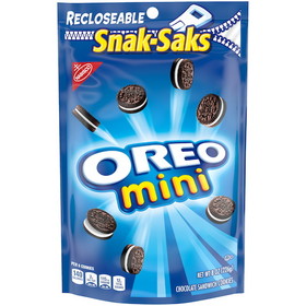 Oreo Minis Lunchbox Cookies Snak Saks, 8 Ounces, 12 per case