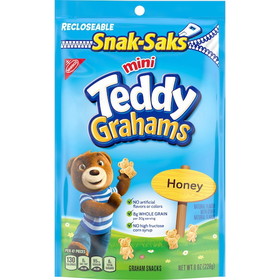 Teddy Grahams Lunchbox Cookies Snak Saks, 8 Ounces, 12 per case