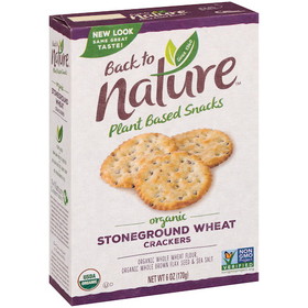 Back To Nature Organic Stoneground Wheat Crackers, 6 Ounces, 6 per case