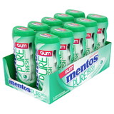 Mentos Sugar Free Pure Fresh Spearmint Gum 15 Pieces Per Bottle - 10 Bottles Per Pack - 12 Packs Per Case