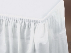Tablecover Plastic White 14 Ft X 29 In Tableskirt