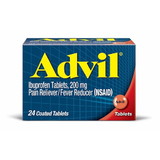 Advil Ibuprofen Pain Reliever & Fever Reducer Tablets, 24 Each, 6 Per Box, 12 Per Case