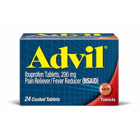 Advil Ibuprofen Pain Reliever &amp; Fever Reducer Tablets, 24 Each, 6 Per Box, 12 Per Case