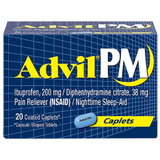 Advil Pm Pain Reliever & Nighttime Sleep-Aid 200 Mg Caplets, 20 Each, 6 Per Box, 12 Per Case
