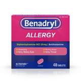 Benadryl Allergy Ultra Tablets, 48 Count, 6 Per Box, 4 Per Case