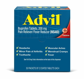 Advil Dispenser Pouch 50 Tablets Per Pack - 24 Packs Per Case