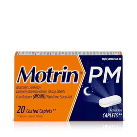 Motrin "Pm" Caplets Two, 20 Count, 6 Per Box, 4 Per Case