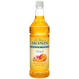 Monin Sugar-Free Peach Syrup 1 Liter Bottle - 4 Per Case