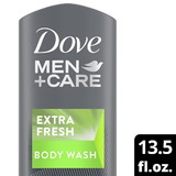 Dove Men+Care Extra Fresh Body And Face Wash, 13.5 Fluid Ounce, 6 per case