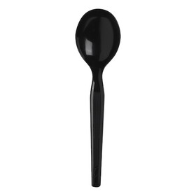 Dixie Medium Weight Polystyrene Individually Wrapped Black Soup Spoon, 1000 Count, 1 per case