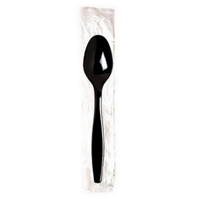 Dixie Heavyweight Polypropylene Individually Wrapped Black Teaspoon, 1000 Count, 1 per case