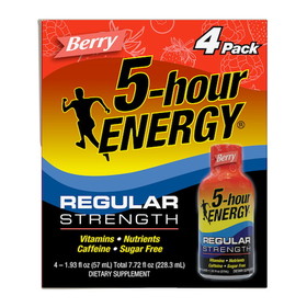 5-Hour Energy Regular Strength Berry, 7.72 Fluid Ounces, 12 per case