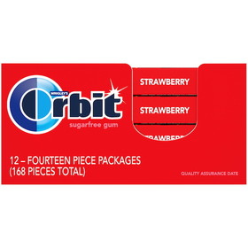 Orbit Strawberry Gum Remix, 14 Pieces Per Pack - 12 Packs Per Box, 14 Piece, 12 per case