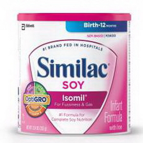 Similac Isomil Soy-Based Powder Baby Formula With Iron, 12.4 Ounces, 6 per case