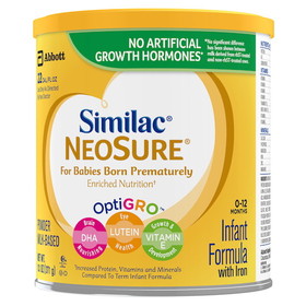 Similac Neosure Premature Milk-Based Powder Infant Formula Can With Iron, 13.1 Ounce, 6 per case
