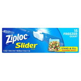 Ziploc Slider Quart Freezer Bag, 15 Count, 12 per case
