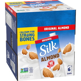 Silk Aseptic Original Pure Almond Milk 1 Quart Carton - 6 Per Case