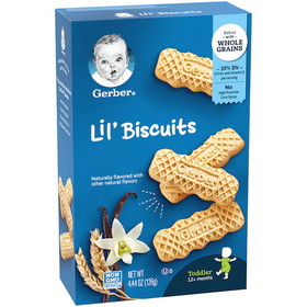 Gerber Graduates Non-Gmo Whole Grain Vanilla Lil Biscuits Toddler Snack Bar, 4.44 Ounce, 8 per case