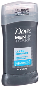 Dove Men+Care Clean Comfort Deodorant Bar, 3 Ounces, 6 per box, 2 per case
