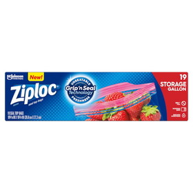 Ziploc Gallon Storage Bag, 19 Count, 12 per case