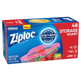 Ziploc Quart Storage Bag, 48 Count, 9 per case