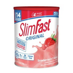 Slimfast Strawberries &amp; Cream Meal Replacement Drink Mix, 12.83 Ounces, 3 per case