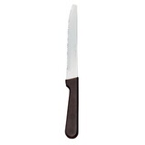 World Tableware Round Tip Steak Knife W/Black Polypropylene Handle 8.75