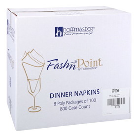 Hoffmaster Fashnpoint 15.5 Inch X 15.5 Ultra Ply 1/8 Fold Paper White Dinner Napkin, 100 Each, 8 per case