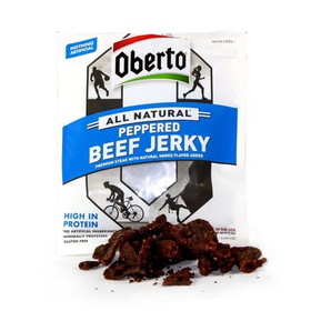 Oberto Peppered Beef Jerky, 3.25 Ounces, 8 per case