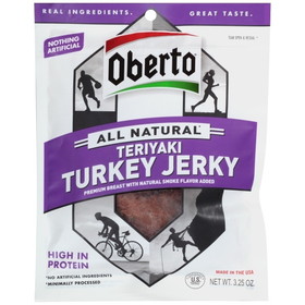 Oberto Teriyaki Turkey Jerky, 3.25 Ounces, 8 per case