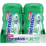 Mentos Sugar Free Pure Fresh Gum Spearmint Curvy Bottle 50 Pieces Per Bottle - 4 Per Pack - 6 Per Case