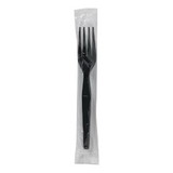 Dixie Heavy Weight Polystyrene Individually Wrapped Black Fork, 1000 Count, 1 per case