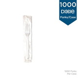 Dixie Medium Weight Polystyrene Individually Wrapped White Fork, 1000 Count, 1 per case