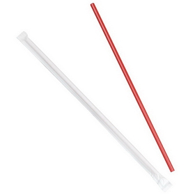 Dixie 10.25 Inch Jumbo Individually Wrapped White And Red Stripe Straw, 500 Count, 4 per case