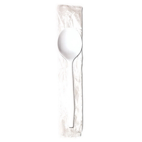 Dixie Medium Weight Polystyrene Soup Spoon Individually Wrapped 1000 Count White