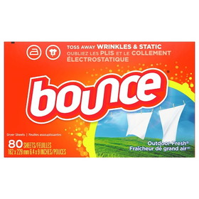 Bounce Bounce Dryer Sheets Outdoor Fresh, 80 Count, 9 per case