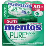 Mentos Sugar Free Pure Fresh Gum Spearmint Curvy Bottle 50 Pieces Per Bottle - 6 Per Pack - 6 Per Case