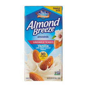 Almond Breeze Unsweetened Vanilla Milk Substitute, 64 Ounce, 8 per case