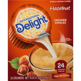 International Delight 136948 International Delight Hazelnut Aseptic Portion Control Creamer 10.5 Fluid ounces - 6 Per Case