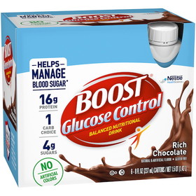 Boost Ready To Drink, Chocolate, Glucose Control Nutritional Beverage, 8.01 Fluid Ounces, 4 per case