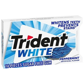 Trident Singles White Peppermint Gum, 16 Count, 18 per case