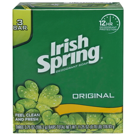 Irish Spring Bar Soap Original 3 Bar, 11.1 Ounces, 18 per case