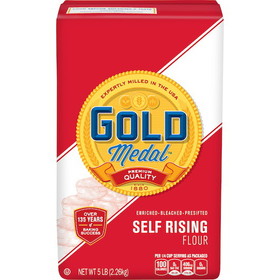 Gold Medal Bleached Enriched Pre-Sifted Self Rising Flour, 5 Pounds, 8 per case