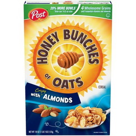 Post Honey Bunches Of Oats Almond Cereal, 18 Ounces Per Box - 12 Per Case