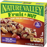 Nature Valley Fruit & Nut Chewy Trail Mix Granola Bar 1.2 Ounces Per Bar - 6 Per Box - 12 Per Case