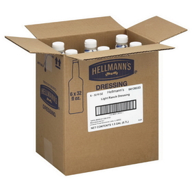 Hellmann'S Classics Light Ranch Salad Dressing Salad Bar Bottles 32 Fluid Ounce - 6 Per Case
