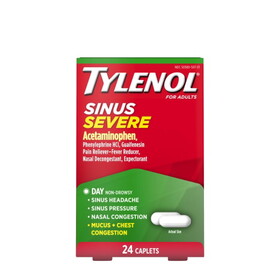 Tylenol Severe Congestion And Pain Caplets, 24 Count, 6 Per Box, 8 Per Case