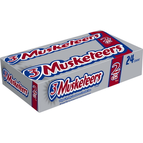 3 Musketeers Multi-Piece King Size Chocolate Candy Bar, 3.28 Ounces, 24 per box, 6 per case