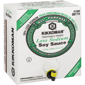 Kikkoman Low Sodium Soy Sauce, 4 Gallon, 1 per case