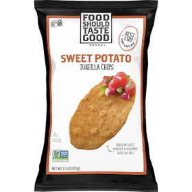 Food Should Taste Good Sweet Potato Oval Tortilla Chips, 5.5 Ounces, 12 per case